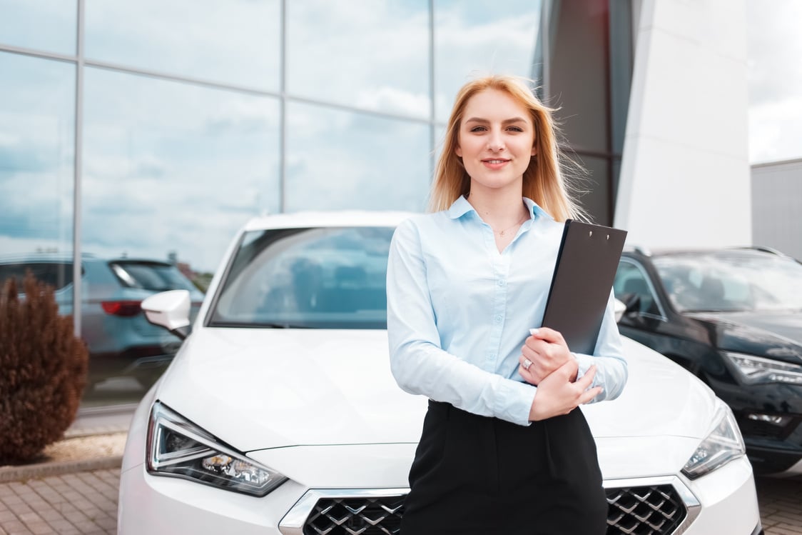 Portrait of a Car Dealer Agent Outdoors